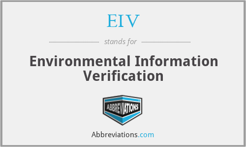 EIV - Environmental Information Verification