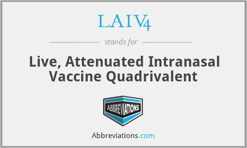 LAIV4 - Live, Attenuated Intranasal Vaccine Quadrivalent