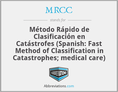 MRCC - Método Rápido de Clasificación en Catástrofes (Spanish: Fast Method of Classification in Catastrophes; medical care)