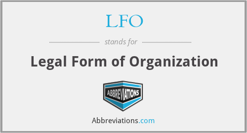 LFO - Legal Form of Organization