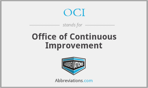 OCI - Office of Continuous Improvement