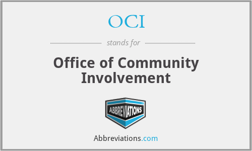 OCI - Office of Community Involvement