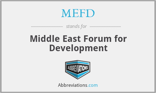 MEFD - Middle East Forum for Development