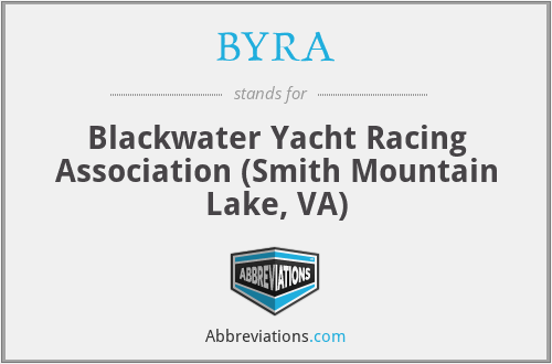 BYRA - Blackwater Yacht Racing Association (Smith Mountain Lake, VA)