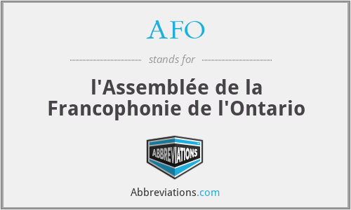 AFO - l'Assemblée de la Francophonie de l'Ontario