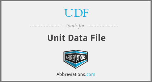 UDF - Unit Data File