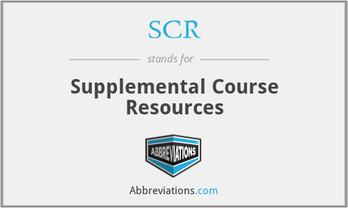 SCR - Supplemental Course Resources
