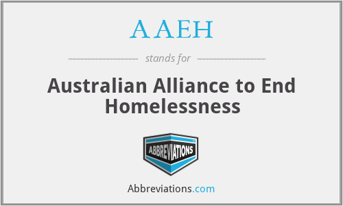 AAEH - Australian Alliance to End Homelessness