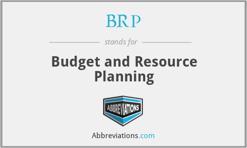 BRP - Budget and Resource Planning