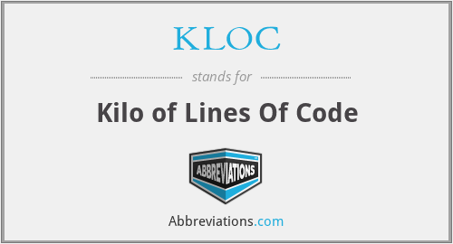 KLOC - Kilo of Lines Of Code
