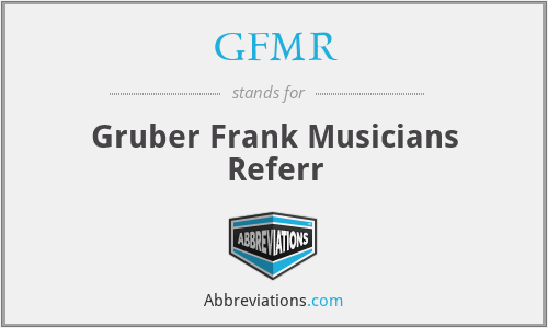 GFMR - Gruber Frank Musicians Referr