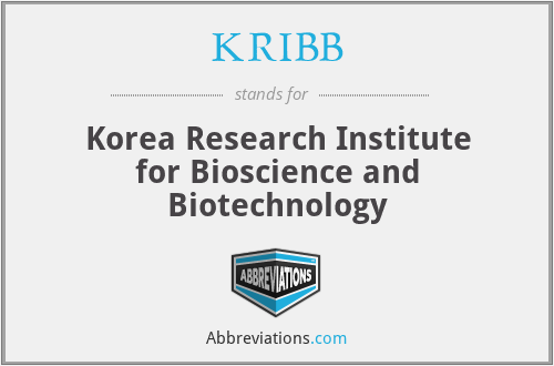 KRIBB - Korea Research Institute for Bioscience and Biotechnology
