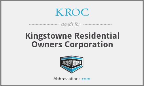 KROC - Kingstowne Residential Owners Corporation
