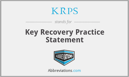 KRPS - Key Recovery Practice Statement