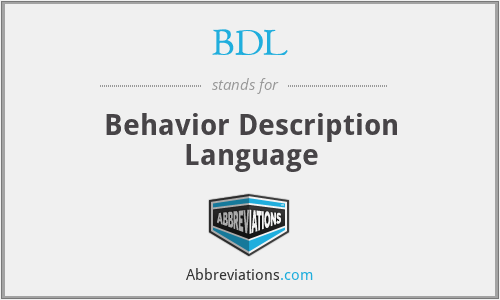 BDL - Behavior Description Language