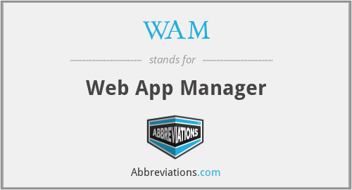 WAM - Web App Manager