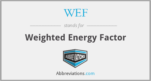 WEF - Weighted Energy Factor