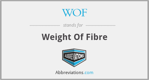WOF - Weight Of Fibre