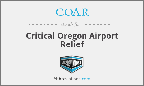 COAR - Critical Oregon Airport Relief