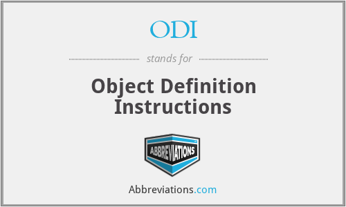 ODI - Object Definition Instructions