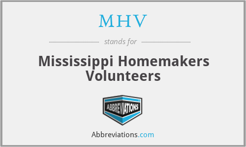 MHV - Mississippi Homemakers Volunteers