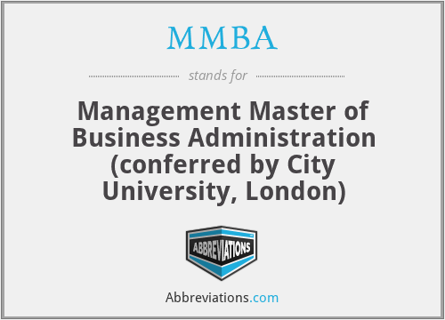 MMBA - Management Master of Business Administration (conferred by City University, London)