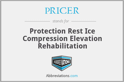 PRICER - Protection Rest Ice Compression Elevation Rehabilitation