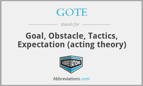 GOTE - Goal, Obstacle, Tactics, Expectation (acting theory)