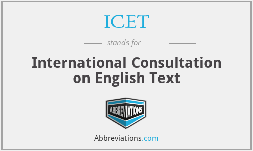 ICET - International Consultation on English Text
