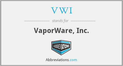 VWI - VaporWare, Inc.