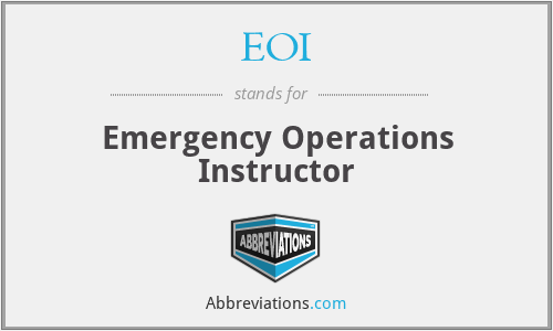 EOI - Emergency Operations Instructor