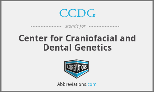CCDG - Center for Craniofacial and Dental Genetics