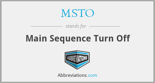 MSTO - Main Sequence Turn Off