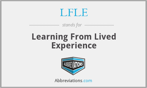 LFLE - Learning From Lived Experience