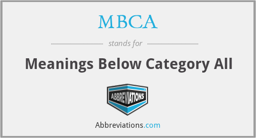MBCA - Meanings Below Category All