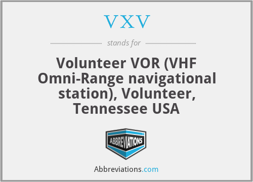 VXV - Volunteer VOR (VHF Omni-Range navigational station), Volunteer, Tennessee USA