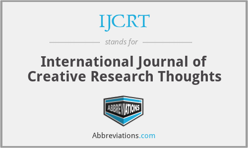 IJCRT - International Journal of Creative Research Thoughts