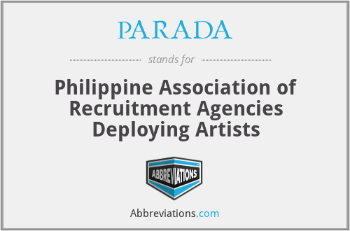 PARADA - Philippine Association of Recruitment Agencies Deploying Artists