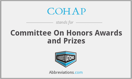 COHAP - Committee On Honors Awards and Prizes