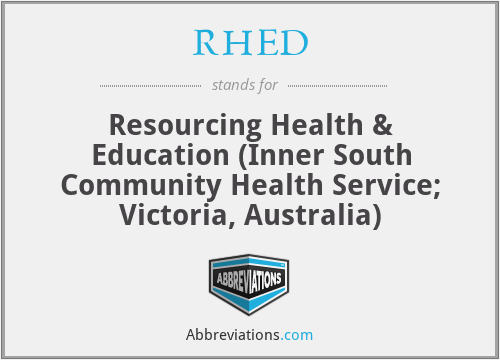 RHED - Resourcing Health & Education (Inner South Community Health Service; Victoria, Australia)