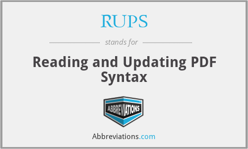RUPS - Reading and Updating PDF Syntax