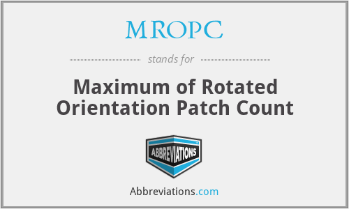 MROPC - Maximum of Rotated Orientation Patch Count