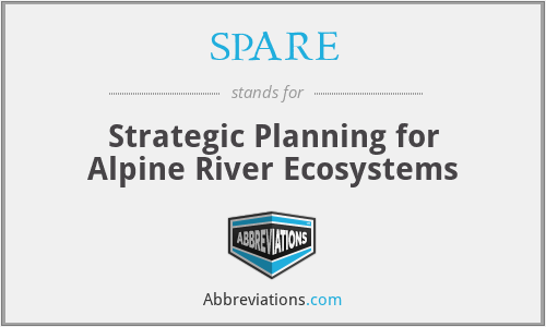 SPARE - Strategic Planning for Alpine River Ecosystems