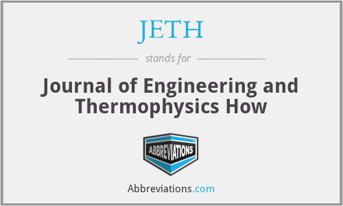 JETH - Journal of Engineering and Thermophysics How