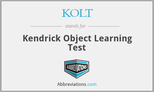 KOLT - Kendrick Object Learning Test