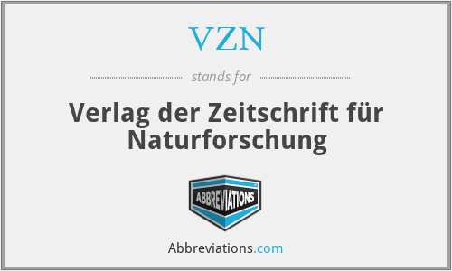 VZN - Verlag der Zeitschrift für Naturforschung
