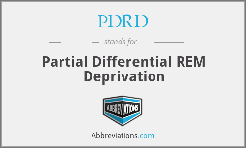 PDRD - Partial Differential REM Deprivation