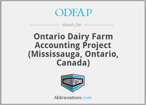 ODFAP - Ontario Dairy Farm Accounting Project (Mississauga, Ontario, Canada)