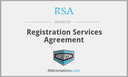 RSA - Registration Services Agreement
