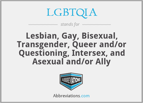 LGBTQIA - Lesbian, Gay, Bisexual, Transgender, Queer and/or Questioning, Intersex, and Asexual and/or Ally
